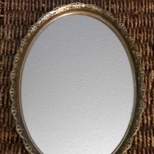 Vintage MCM Vanity Gold color Mirror Tray